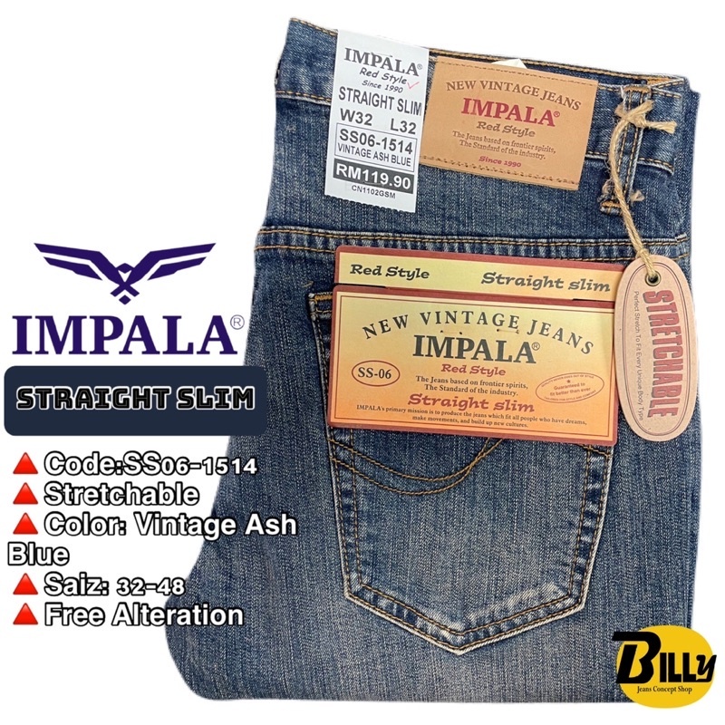 IMPALA Brand Men Straight Slim Stretchable Jeans (SS06-1514)
