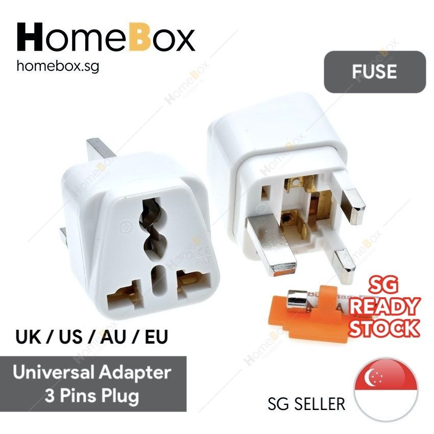 [Homebox] UK FUSE 3 Pin Plug Universal Adapter Travel Adapter, Universal Wall Plug Adapter, 3 Pin Pl