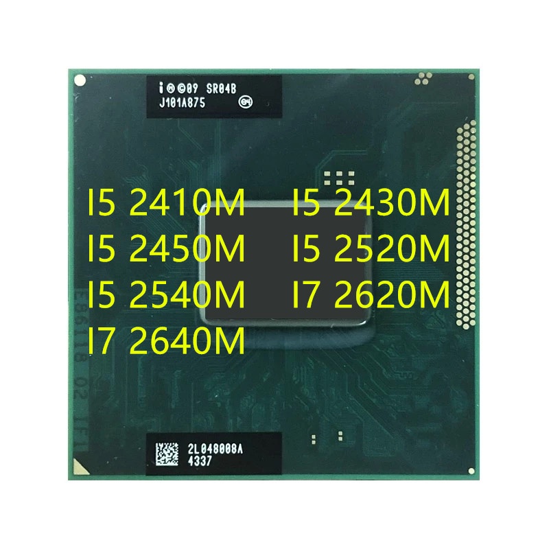 หน่วยประมวลผล CPU แล็ปท็อป I5-2410M I5-2430M I5-2450M I5-2520M I5-2540M I7-2620M I7-2640M