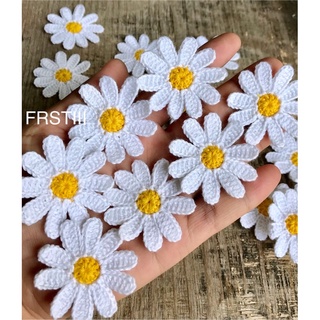 🧶พร้อมส่ง Crochet daisy ดอกเดซี่ถัก เดซี่ไหมคอตตอน ดอกเดซี่ถักงานฝีมือ DIY ตกแต่งชิ้นงาน