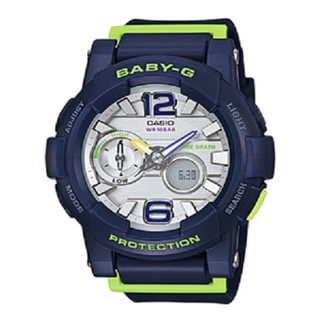 Casio baby-g นาฬิกาข้อมือผู้ชาย Blue สายเรซิ่นรุ่นBGA-180-2BDR