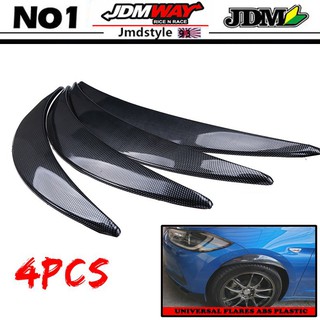 บังโคลนคาร์บอนไฟเบอร์ แบบยืดหยุ่น สําหรับตกแต่งล้อรถยนต์ SUV Off-road Fender Flare Wheel Arch Protector Widened จํานวน 4 ชิ้น ต่อชุด