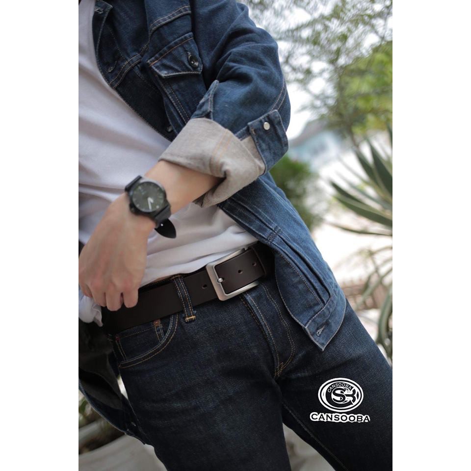 เข็มขัดหนังแท้ หนังวัวนอก Cow leather belt 1.5 รูปที่ 4