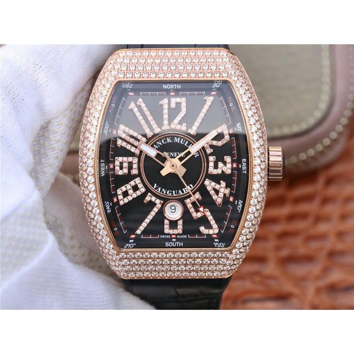 FM Frank Muller กลไกนาฬิกาแบบเต็มเจาะนาฬิกาผู้ชาย Gypsophila Spot