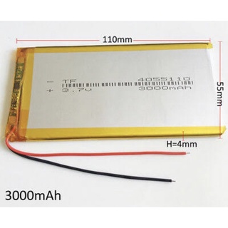 4055110 แบตเตอรี่3000mah 3.7v lipo rechargeable