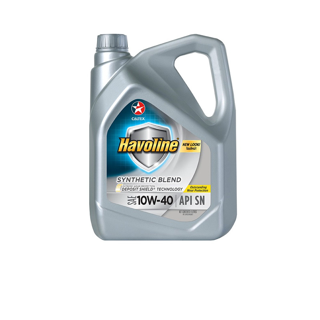 CALTEX น้ำมันเครื่อง Havoline Synthetic Blend (กึ่งสังเคราะห์) 10W-40 สำหรับเบนซิน ขนาด 4 ลิตร