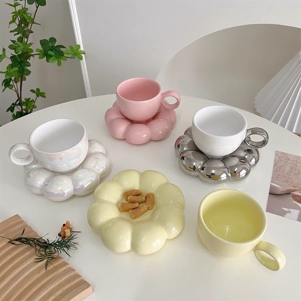 พร้อมส่ง!! แก้ว Sunflower cup คิ้ววววมากกกก ทั้งแก้วทั้งจานรอง ละมุนแบบมากเวอร์ มินิมอลแบบสุด คือดีย์เกินราคา