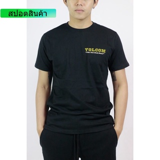 VOLCOM เสื้อยืด แขนสั้น สีดำ VAF241901 APAC TV DEMO SS TEE BLK N ผ้าฝ้ายแท้