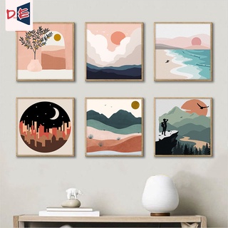 Drofe 【20X20 ซม. /30X30 ซม. พร้อมกรอบ】พระอาทิตย์ตก ~ พระอาทิตย์ตก ~~ ขนาดเล็ก ~ ภาพวาดเด็ก ~ DIY ระบายสีตามตัวเลข ~ ภาพวาด DIY ตามตัวเลข ~ การตกแต่งบ้าน ~ DIY ~ ผ้าใบ ~