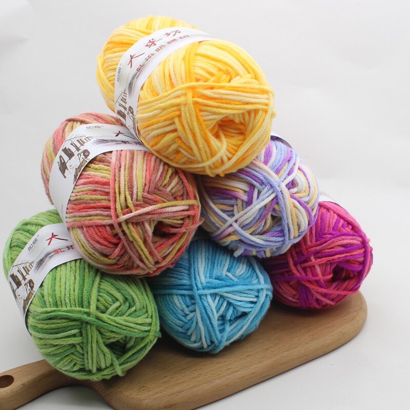 ไหมพรมสีเหลือบ5plyเบอร์01-21ขนาด50g