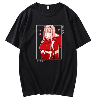 [COD]เสื้อยืดลําลอง ผ้าฝ้าย 100% แขนสั้น พิมพ์ลายการ์ตูน Darling in the Franxx ทรงหลวม สไตล์ฮาราจูกุ แฟชั่นฤดูร้อน สําหร