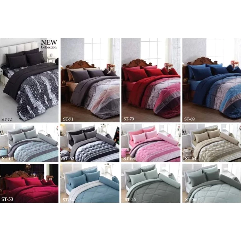 Stamps ผ้าปูที่นอน ทอ330เส้น ลายตาราง หินอ่อน สีพื้น สีดำ thumbnail 6