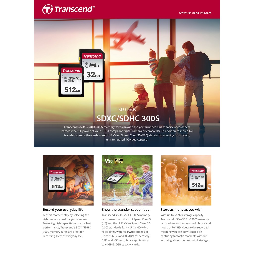 Transcend SDHC 300S 128GB : SD Card :รับประกัน 5 ปี-มีใบกำกับภาษี- TS128GSDC300S | Shopee Thailand