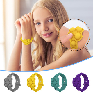 ของเล่น Fidget Bracelet Pop It Decompression Bubble Flip Puzzle สําหรับเล่นคลายเครียด