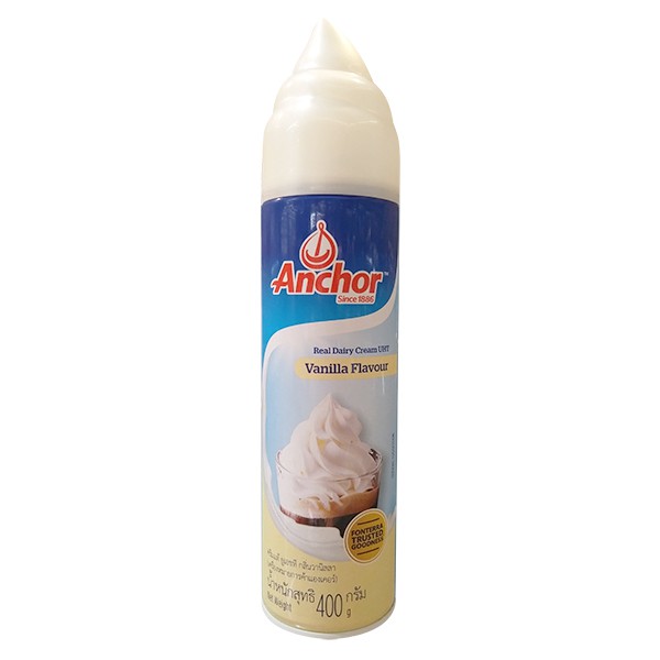 วิปครีมกระป๋อง แองเคอร์ เรียลแดรี่ครีมวนิลา 400 กรัม Anchor Real Dairy Vanilla Cream 400g