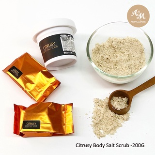 Aroma&amp;More Citrusy Body Salt Scrub เกลือขัดผิวเนื้อละเอียดกลิ่นซีทรัสซี่ ช่วยผลัดเซลล์ผิว ใสกระจ่าง เนียนนุ่ม 200g/1000g