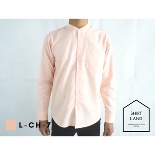 คอจีน/แขนยาว (สีอ่อน) M/L/XL ผ้า OXFORD - SHIRT LAND เสื้อเชิ้ตผู้ชาย long Sleeve Chinese Mandarin Collar Shirt