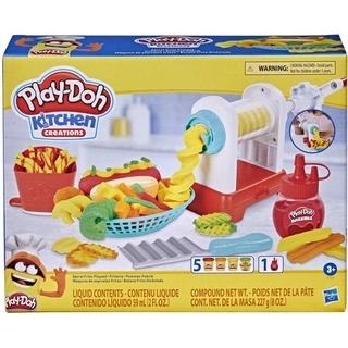 Play-Doh Kitchen Creations Spiral Fries Playset Toy French Fry Maker, Drizzle, 5 Modeling Compound Non-Toxic by Hasbro