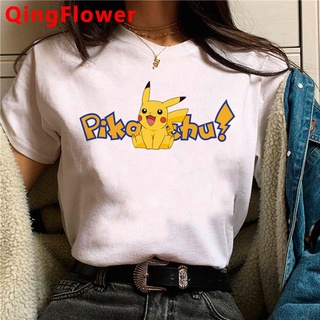 ஐPokemon Pikachu tshirt top tees ผู้หญิง grunge plus ขนาด vintage streetwear 2021 เสื้อผ้า top tees kawaii harajuku เสื้