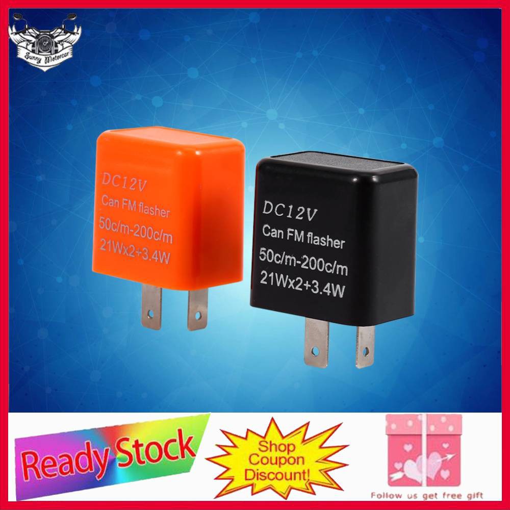 ไฟเลี้ยว 2-Pin LED Flasher Relay 12V สําหรับมอเตอร์