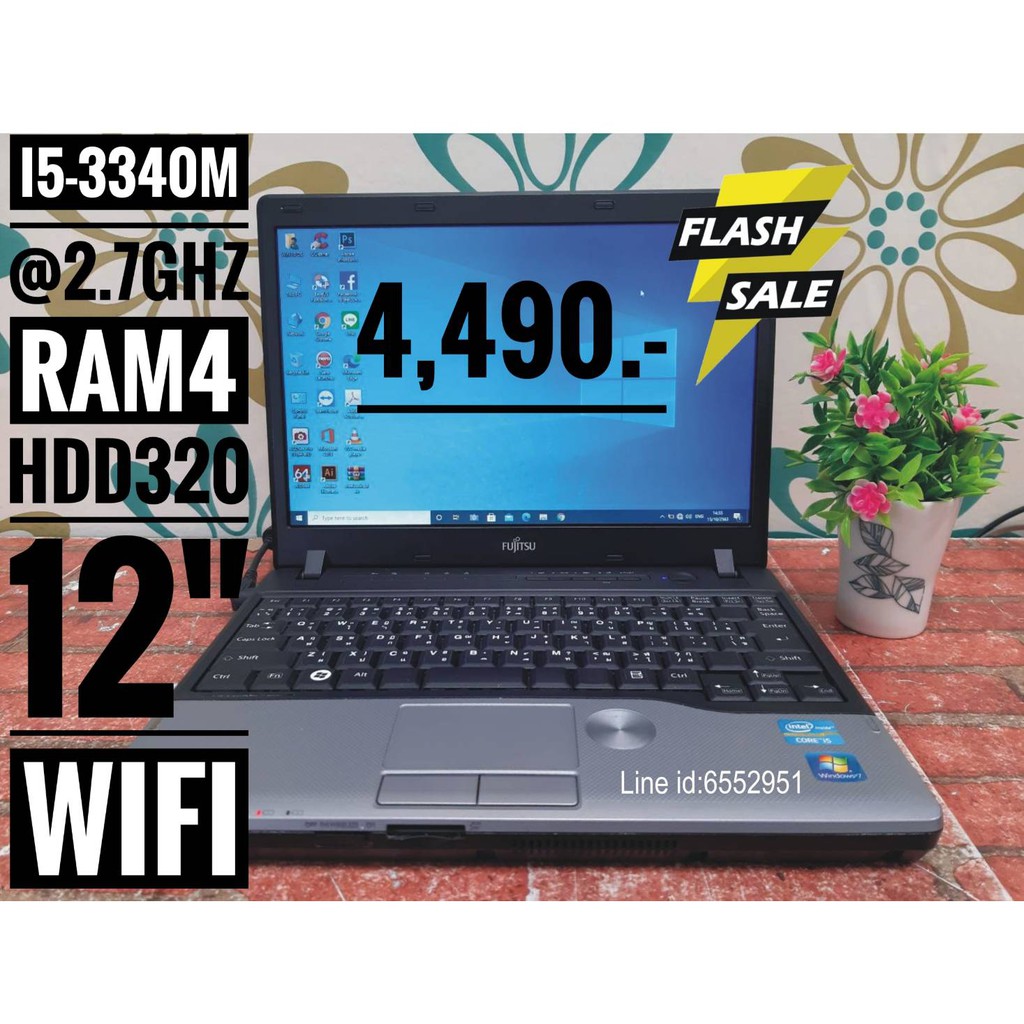 โน๊ตบุค Notebook Fujitsu Lifebook Core i5 Gen 2, Ram 4 GB,HDD 320GB,12 Shopee Thailand