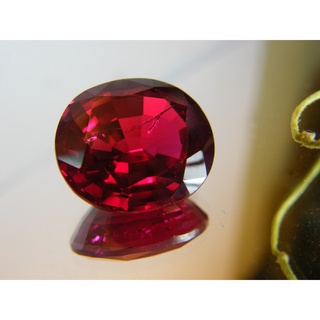 ทับทิมพม่า พลอย เทียม รูป OVAL RED RUBY OVAL SHAPE 12x14 MM (1 เม็ด) 13 CARATS LAB RED BURMA RUBY COLOR