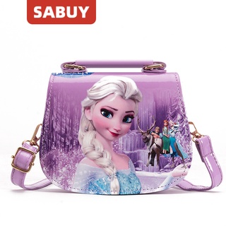 SABUY Frozen Elsa Disney ดิสนีย์ เจ้าหญิง กระเป๋าสะพายข้างเด็ก กระเป๋าสาวน้อย กระเป๋าเด็กสาว กระเป๋าสะพายเด็ก กระเป๋าสะพายข้างหนัง PU