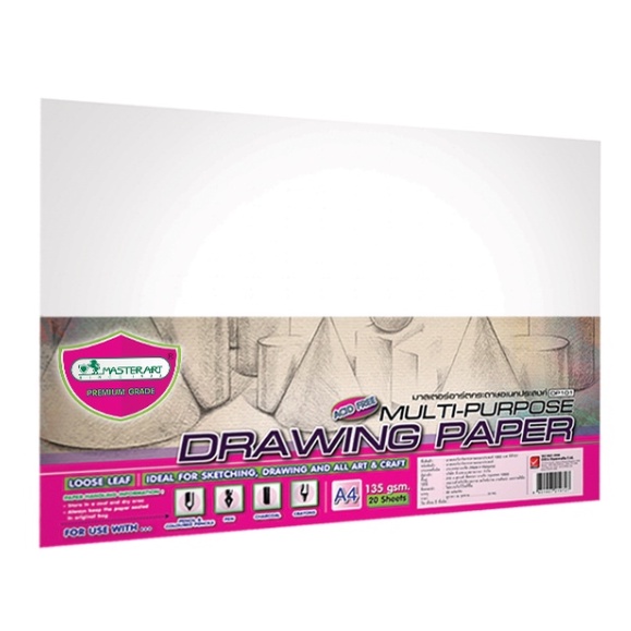 Master Art กระดาษวาดเขียน กระดาษอเนกประสงค์ 135G A4 DP101 จำนวน 20 แผ่น/แพ็ค 8851907219727
