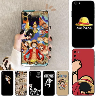 เคสโทรศัพท์มือถือแบบนิ่ม ลายโจรสลัด หมวกฟาง สีดํา สําหรับ Huawei Y5P Y6P Y8P Y7A Y9A Y6 Prime