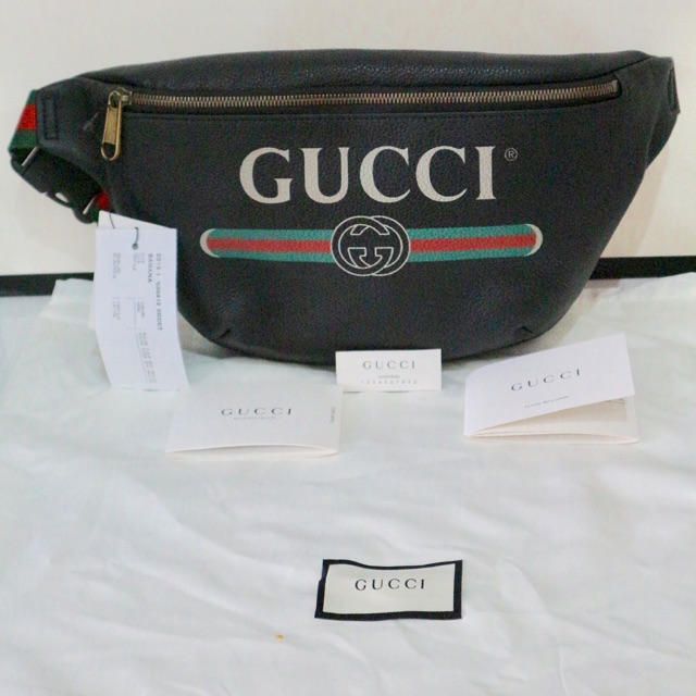 New Gucci Print Leather Belt-bag ไซส์ใหญ่