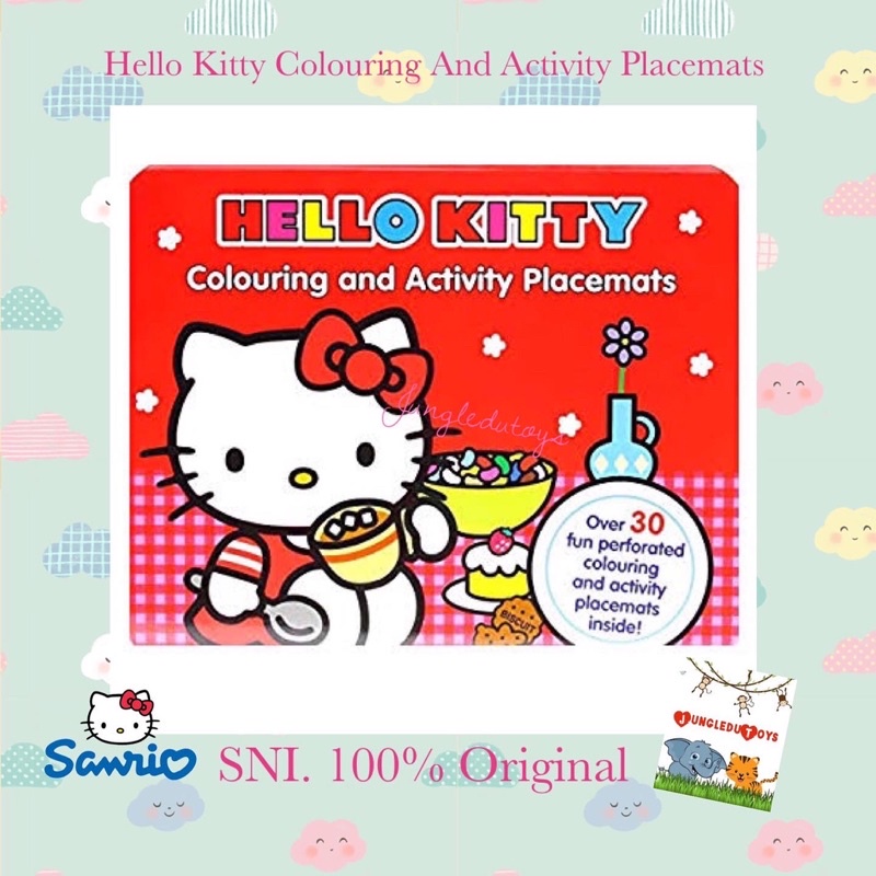 Sanrio Hello Kitty สมุดระบายสี และแผ่นรองจานกิจกรรม สําหรับเด็กวัยหัดเดิน