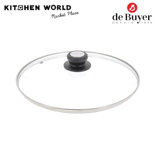 de Buyer 4112.24 Glass Lid with Bakelite/ST.Knob 24 cm / ฝาแก้วสำหรับหม้อกระทะ ขนาด 24 cm.