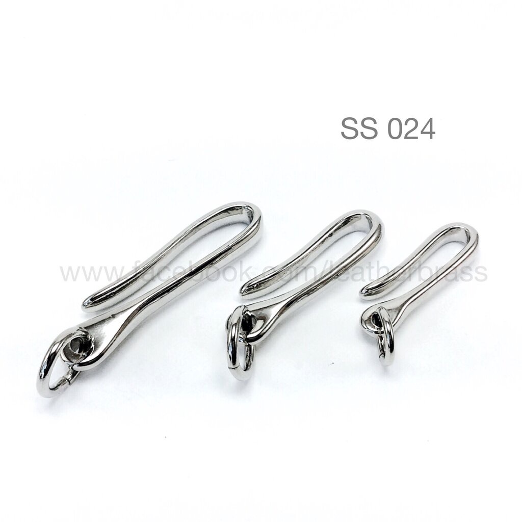 SS024 ตะขอฟิชฮุก ตะขอทองเหลืองชุบเงิน อะไหล่ทองเหลืองแท้ อุปกรณ์งานหนัง SS024**ราคาต่อชิ้น**