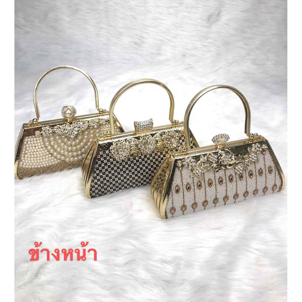 พร้อมส่ง กระเป๋าถือ/ออกงานราตรี ผู้หญิง เพชรประดับด้านหน้า สวยหรู STARCATE แบบใหม่ - รูปที่ 2