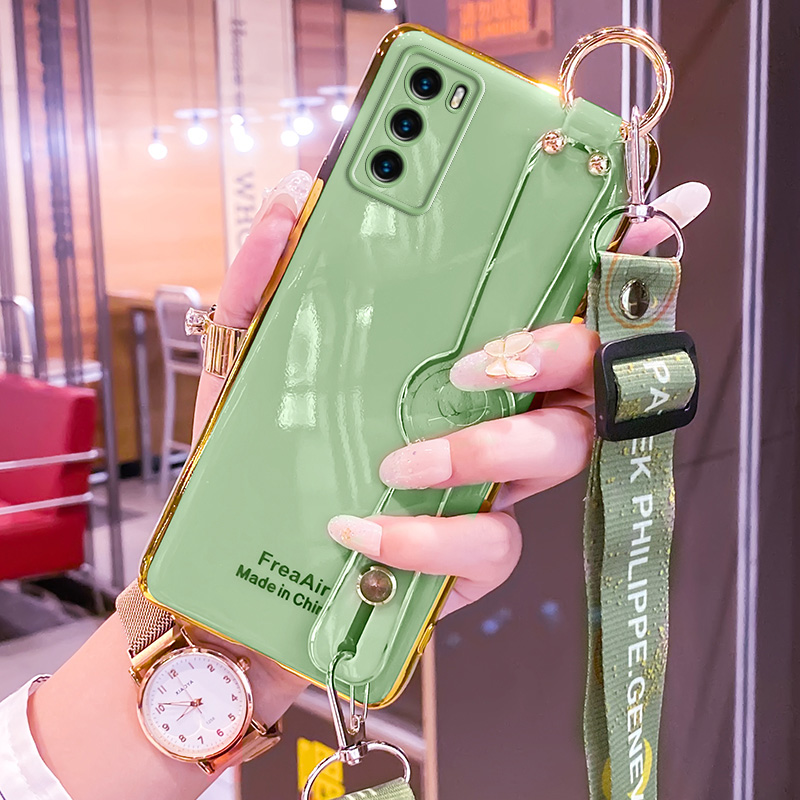 SAMSUNG เคสโทรศัพท์หรูหราสําหรับSamsung Galaxy A03S A 03S A0 3S A03 Sพร้อมสายรัดข้อมือที่วางโทรศัพท์