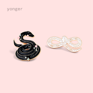 Creative cartoon animal personality black snake white snake enamel paint brooch pin badge