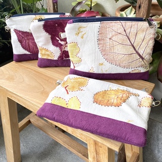 กระเป๋าผ้าพิมพ์ลายใบไม้ Ecoprint Crossbody Bag กระเป๋ารักษ์โลก ลายไม่ซ้ำใคร พิมพ์ผ้าด้วยใบไม้น่ารักๆ