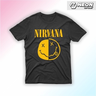 เสื้อยืด High Street เสื้อยืดสกรีน NIRVANA แขนสั้นคู่รักสามารถปรับแต่งได้