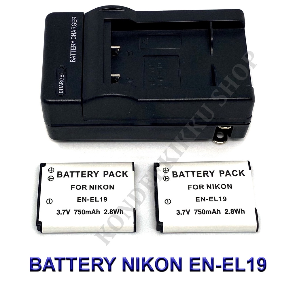 EN-EL19 \ ENEL19 Battery and Charger For Nikon S32,S100,W100,S2500,S2800,S3100,S3600,S4100,S4300,S5200,S5300,S6600,S6700