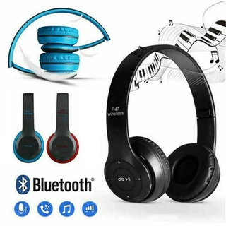 หูฟังบลูทูธ หูฟังครอบหู หูฟังออกกำลังกาย ไร้สาย หูฟัง P47 Bluetooth Headphone Stereo ใส่เมมได้ คุยโรทศัพท์ รับสายสนทนา