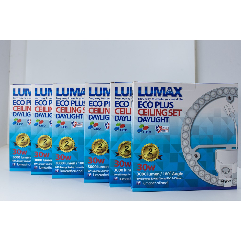 หลอดไฟ LED วงกลมสำหรับโคมซาลาเปา 30W พร้อม Lens Cover สี Daylight Lumax (Celling set 30W)