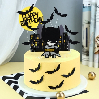 7pcs Avengers boys happy birthday cake decoration cartoon batman masked man baking utensils cake topper decoration set