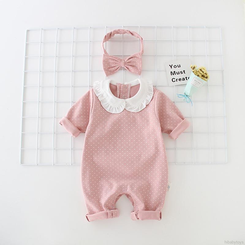 [hibabytoys] COD Newborn Autumn Short Sleeves Romper Baby Girl One ...