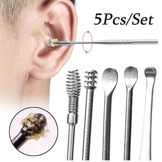 Pembersih Telinga Korek Kuping Ear Wax Picker 5 pcs - 1 SET Alat Korek Kuping Pembersih Telinga Kotoran Ear Wax Cleaning Kit