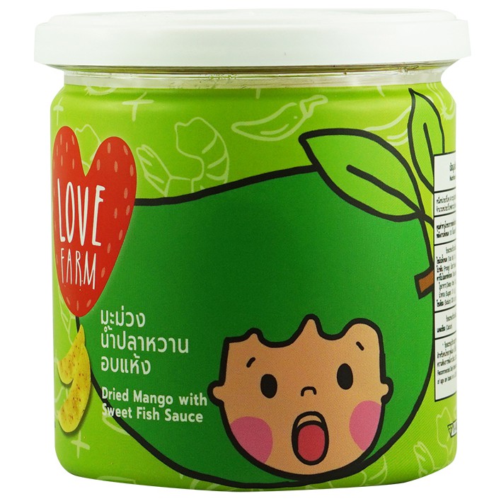 (มะม่วงน้ำปลาหวานอบแห้ง 120 กรัม) เลิฟฟาร์ม (LOVEFARM) มะม่วง น้ำปลาหวาน ผลไม้อบแห้ง