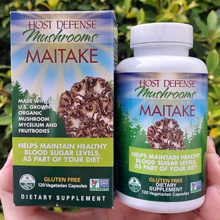 เห็ดไมตาเกะ Maitake 120 Veggie Caps (Host Defense®) ภูมิต้านทานโรคได้ดี ไม่เจ็บหรือป่วยบ่อย ลดความดันโลหิตสูง