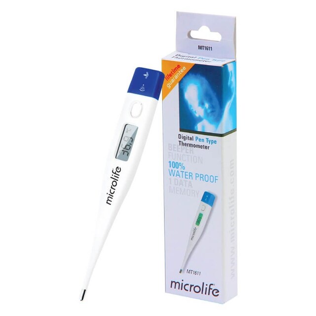 Microlife digital thermometer ปรอทวัดไข้ดิจิตอล เทอร์โมมิเตอร์ รุ่น MT-1611 mt-1611 (01356) / LONGMED DIGITEMP (19846)