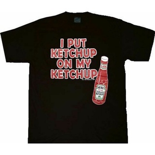 คอตต้อนคอกลมเสื้อยืดลําลอง ลายซอสมะเขือเทศ Heinz I Put สีดํา เข้ากับทุกการแต่งกาย สําหรับผู้ชาย และผู้ใหญ่ 667182S-5XL