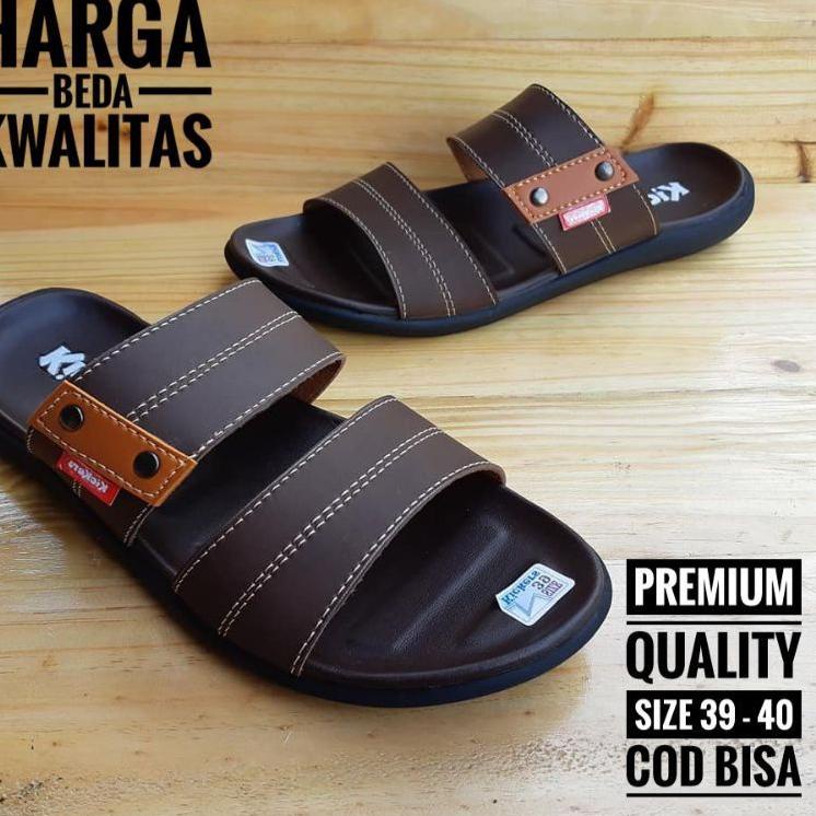 (แนะนํา) Mens Casual Kickers Sandals Mens Leather Slop Kickers Sandals