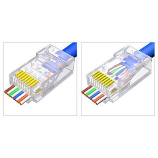 R* ปลั๊กเชื่อมต่ออีเธอร์เน็ต คริสตัล CAT6 CAT5E สําหรับ Cat 6 UTP